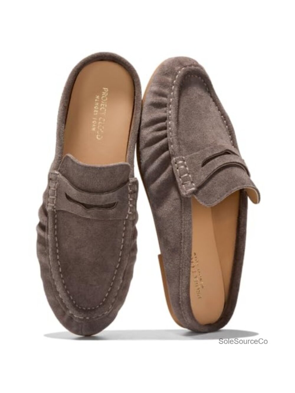 100% Genuine Suede Leather Penny Loafer Mule Memory Foam Non-Slip Womens